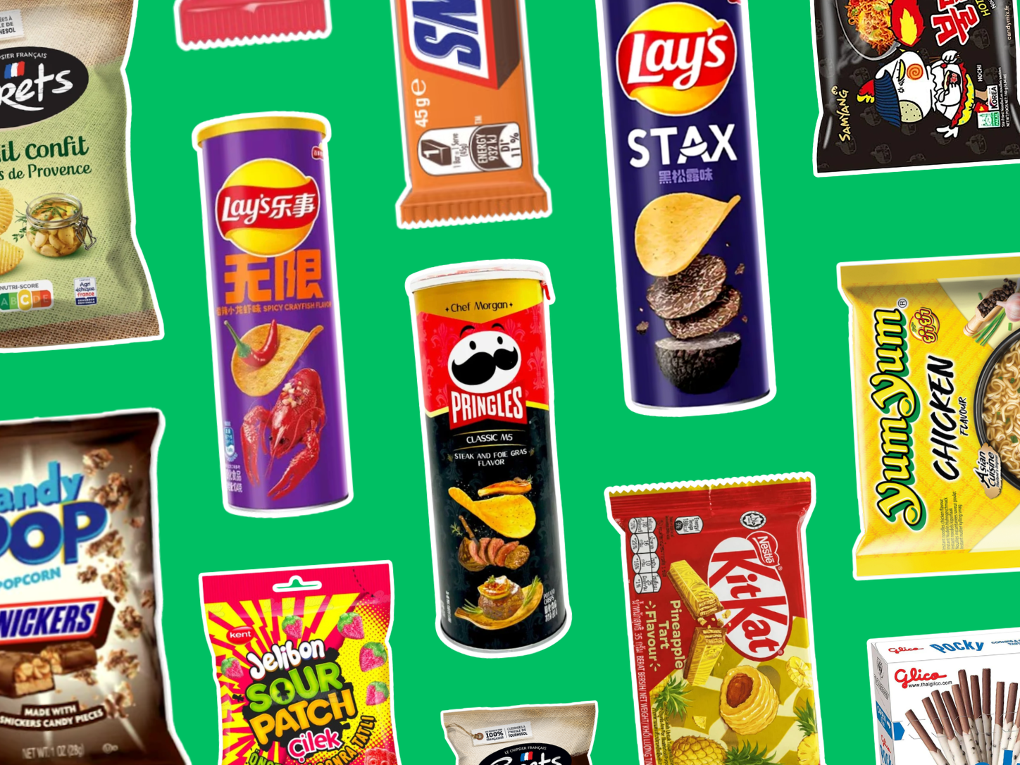 Grossiste snacking et produits du monde – nouilles, chips, confiseries